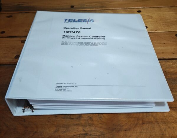 UNUSED TELESIS PINSTAMP CONTROLLER TMC470 .. OPERATION MANUAL .. TMC 470 TMP1700 - Image 8